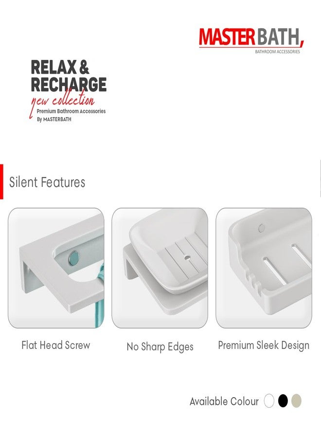 MASTER BATH QM129 UF Shower Rack Bathroom Accessories, White Ceramic Shower Rack Bathroom Shelves Accessories Premium Shower Shelf Bathroom Organiser (Marble) - Image 5